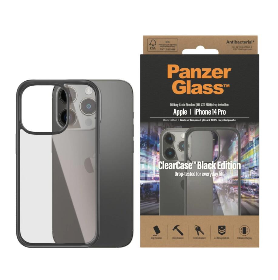 PanzerGlass™ Clear Case Black Edition für das Apple iPhone 14 Pro PanzerGlass™ Clear Case Black Edition für das Apple iPhone 14 Pro